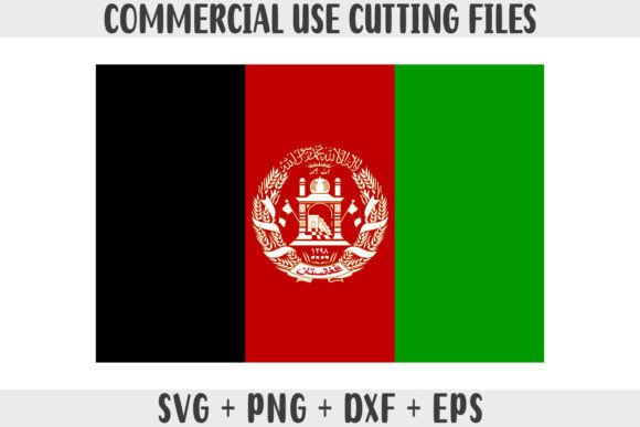 Afghanistan Flag SVG Original Colors: Graphics for Crafts & Brand Projects