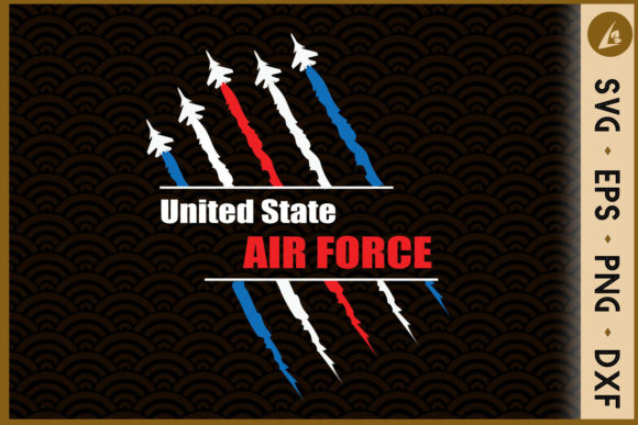 Air Force Veterans 4th of July USA Flag Graphics for Crafts