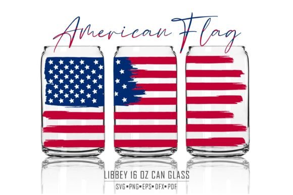 American Flag Libbey Glass Wrap: Graphics for Patriotic Crafts