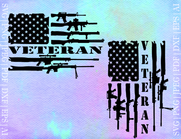 American Gun Flag Veteran SVG