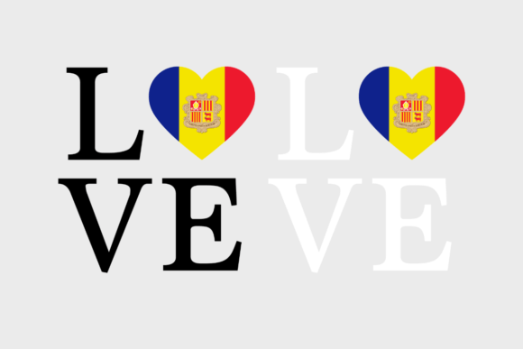 Andorra Flag, Love Andorra Graphics for Crafts & Branding