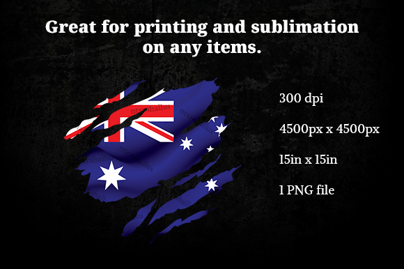 Australia Ripped Flag PNG: Graphics for Crafts & Commercial Use