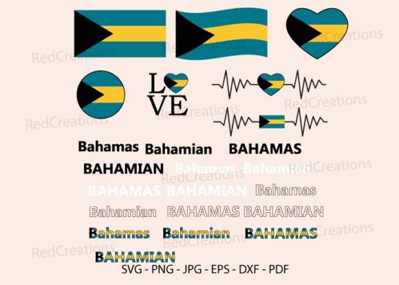 Bahamas Flag Svg Bundle Graphics for Crafts