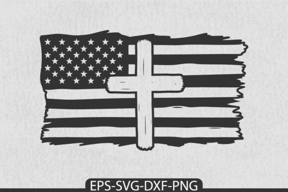 Christian American Flag SVG 4th of July Graphics for Crafts