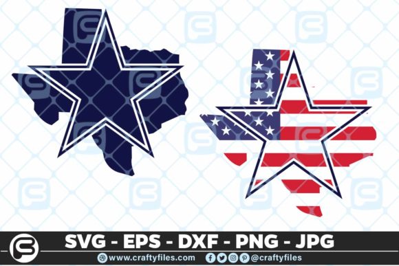 Cowboy Texas Cart USA Flag Graphics for Crafts