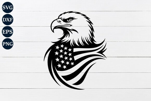 Eagle with American Flag SVG for Crafts and Graphics