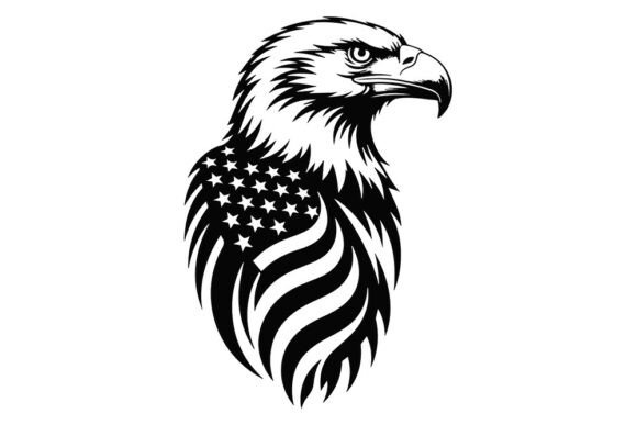 Eagle with American Flag Svg for Graphics and Crafts