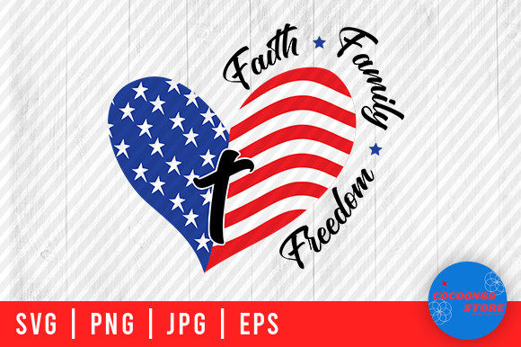 Faith Family Freedom American Flag Svg Graphics for Crafts