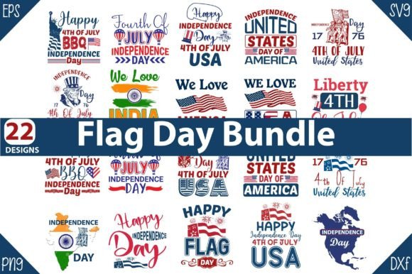 Flag Day Bundle 22 Design: Graphics for Crafts & Branding
