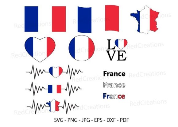 France Flag Bundle Graphics for Crafts and Local Branding
