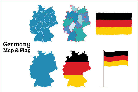 Germany Map and Flag Graphic for Modern Publishing