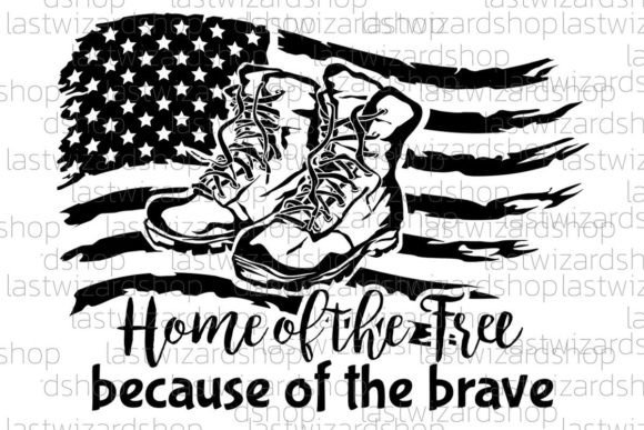 Home of the Free SVG: USA Flag Graphics for Crafts