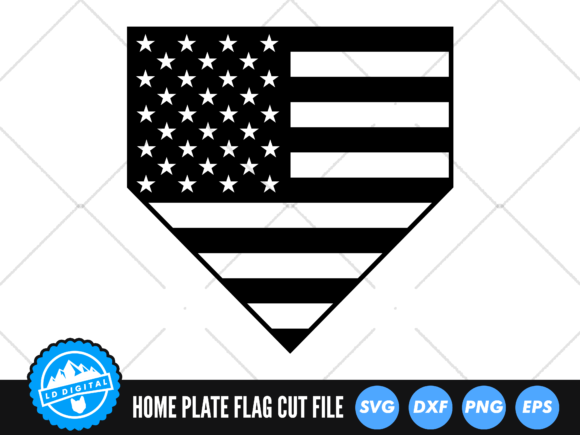 Home Plate American Flag SVG for Crafts