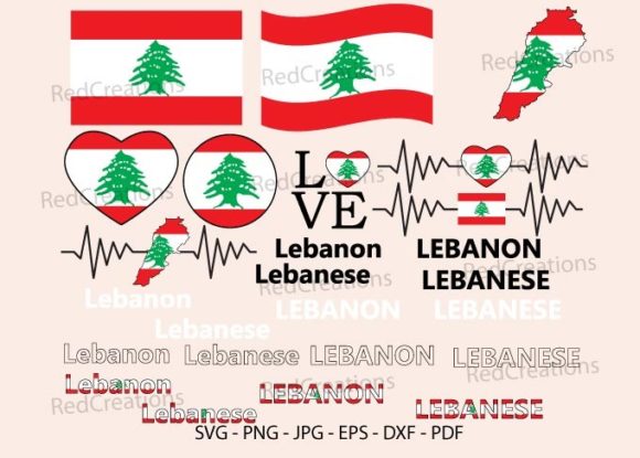 Lebanon Flag Bundle Svg Graphics for Crafts