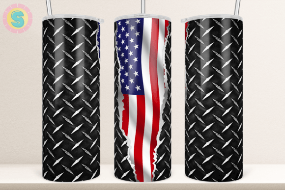 Metal and American Flag Tumbler Wrap: Graphics for Patriotic Crafts