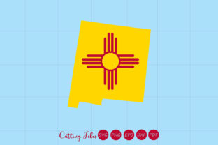 New Mexico State with Flag Background Graphics