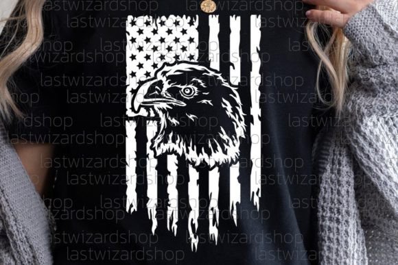 Patriotic Eagle with US Flag SVG: Graphics for Crafts & Content