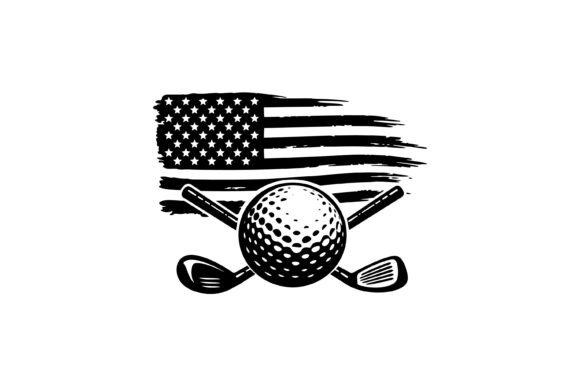 Patriotic Golf Flag Club Emblem Graphics