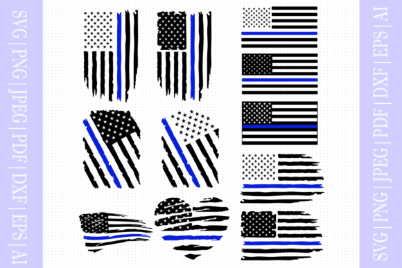 Police Flag Graphics for Crafts
