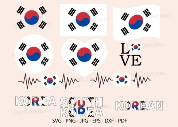 South Korea SVG National Flag Graphics for Crafts and Design