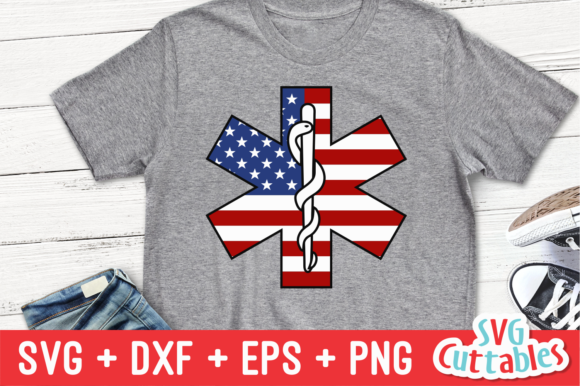 Star of Life Flag Paramedic Graphics for Crafts