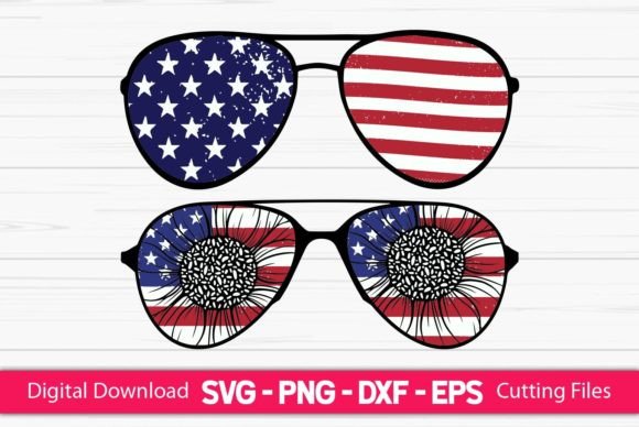 Sunglasses American Flag Graphics for Crafts
