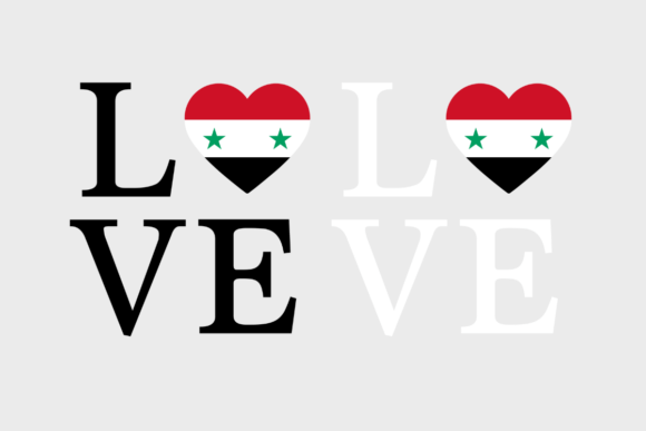 Syria Flag, Love Syria SVG PNG Graphics for Crafts