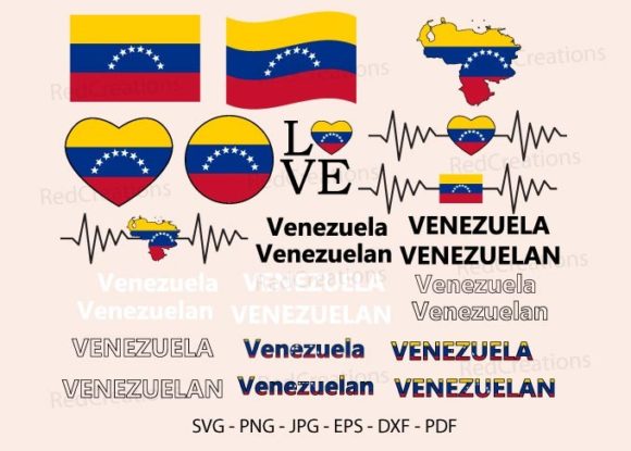 Venezuela Flag Bundle Graphics for Crafts and Branding